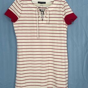 Tommy Hilfiger Red and White Striped Dress